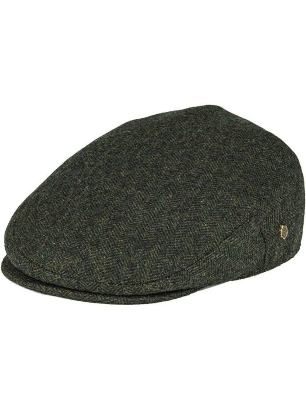 Mens Herringbone Flat Cap Newsboy Ivy Hat Wool Blend Gatsby Cabbie Tweed Hat
